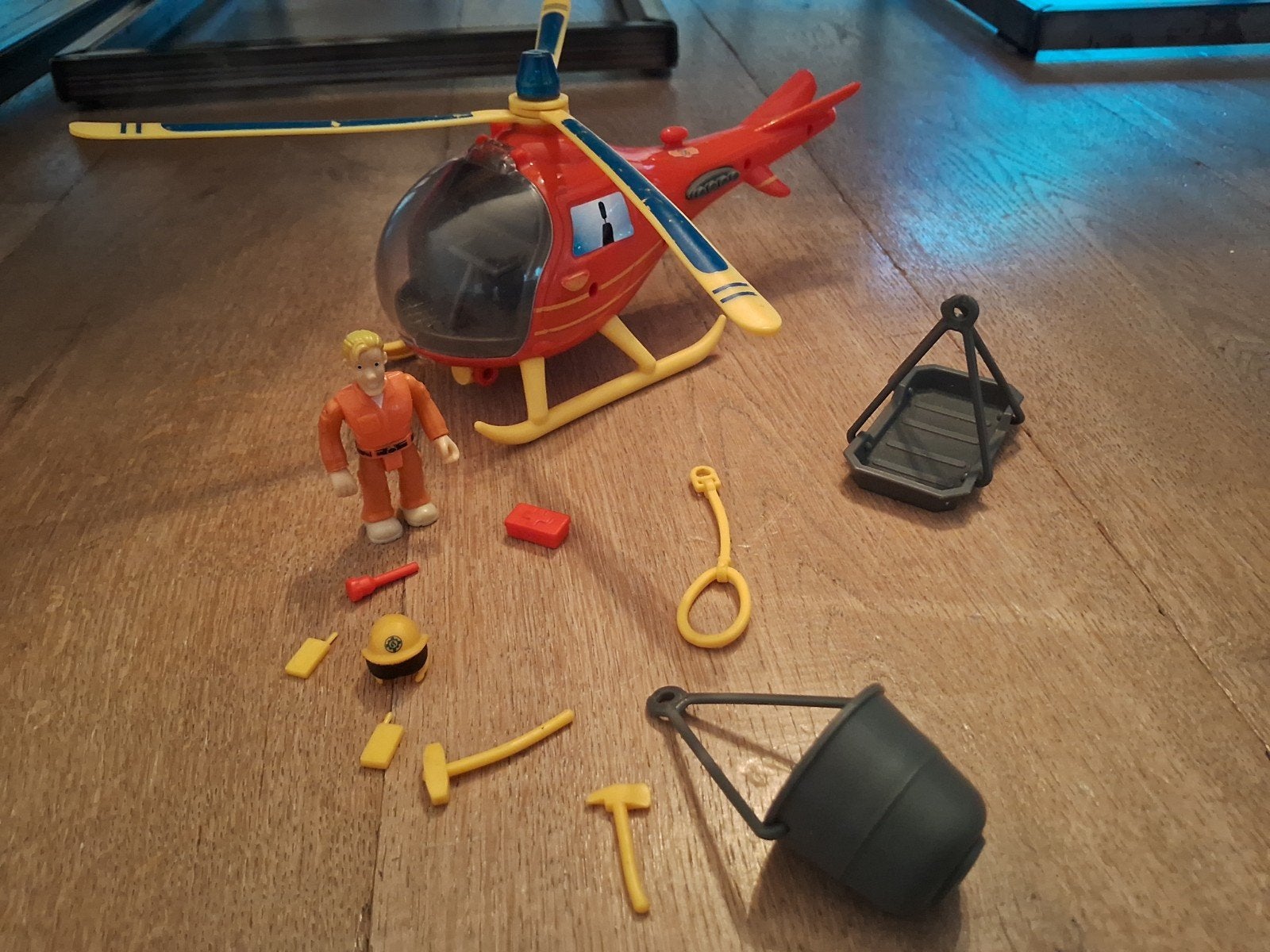 Brandweerman Sam Helikopter met figuur en accessoires, Ophalen of Verzenden