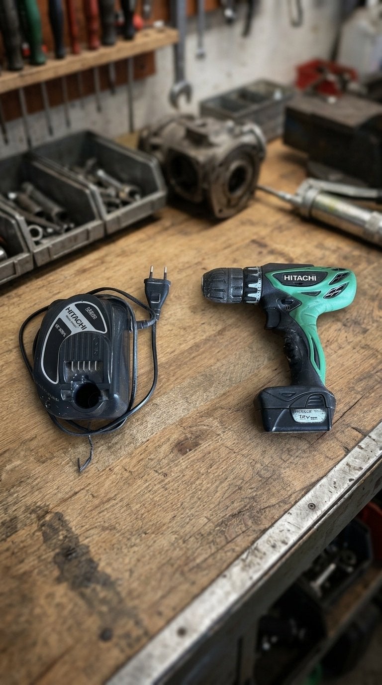 Hitachi 12V Accuboormachine met accu en lader, Doe-het-zelf en Verbouw, Gereedschap | Boormachines, Gebruikt, Variabele snelheid