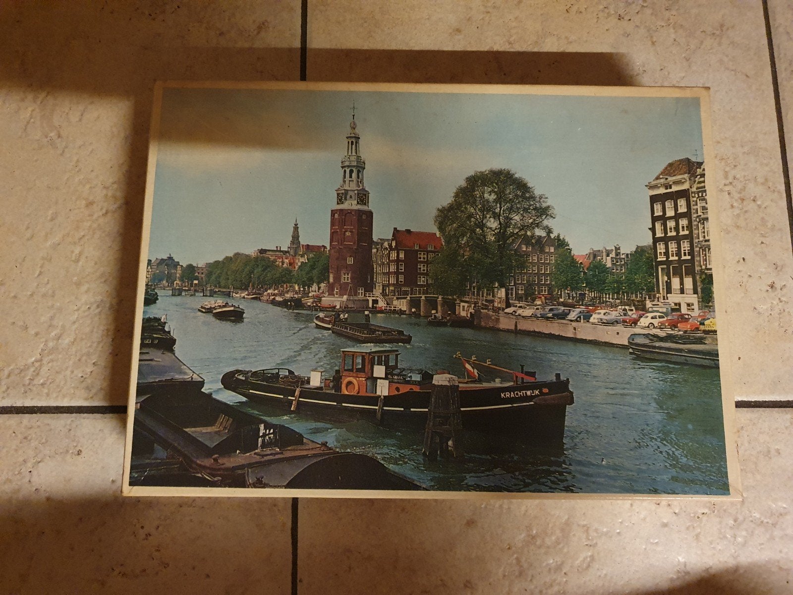 Vintage 630-stukjes puzzel: Amsterdam grachten, Ophalen, 500 t/m 1500 stukjes, Zo goed als nieuw, Legpuzzel