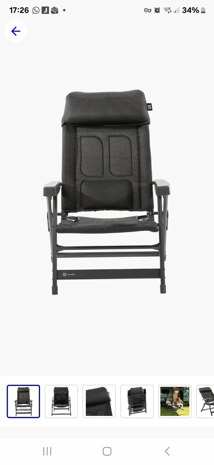 Nieuwe TravelLife Lucca Recliner Lounge Stoel - Deep Grey, Ophalen of Verzenden