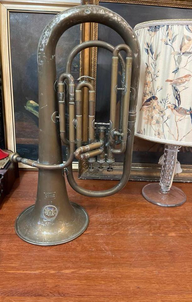 Vintage Euphonium met Mondstuk Koperblazer, Ophalen, Gebruikt, Koperblazer