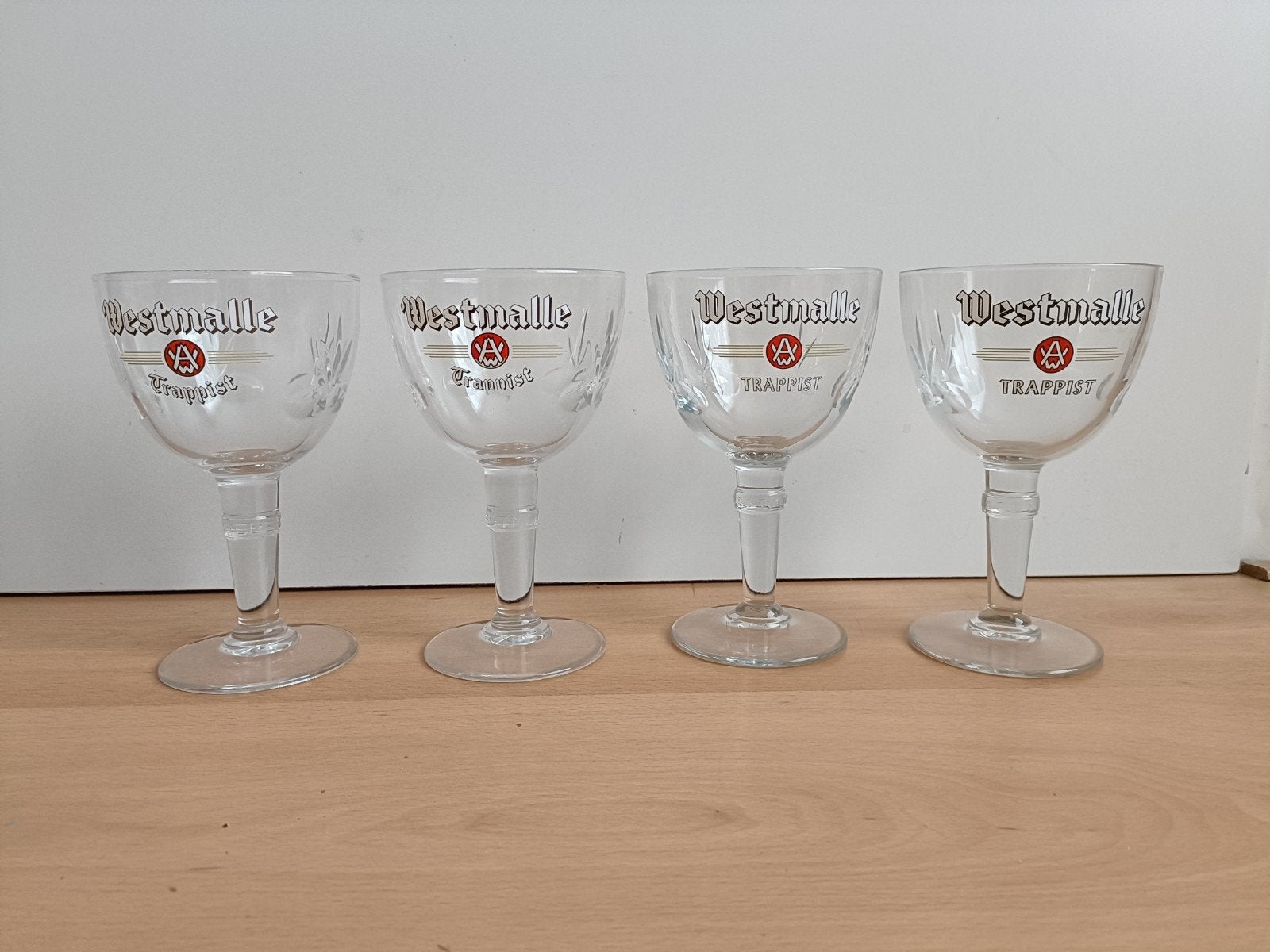 4 Westmalle Trappist glazen 33cl, Ophalen of Verzenden, Glas of Glazen, Overige merken