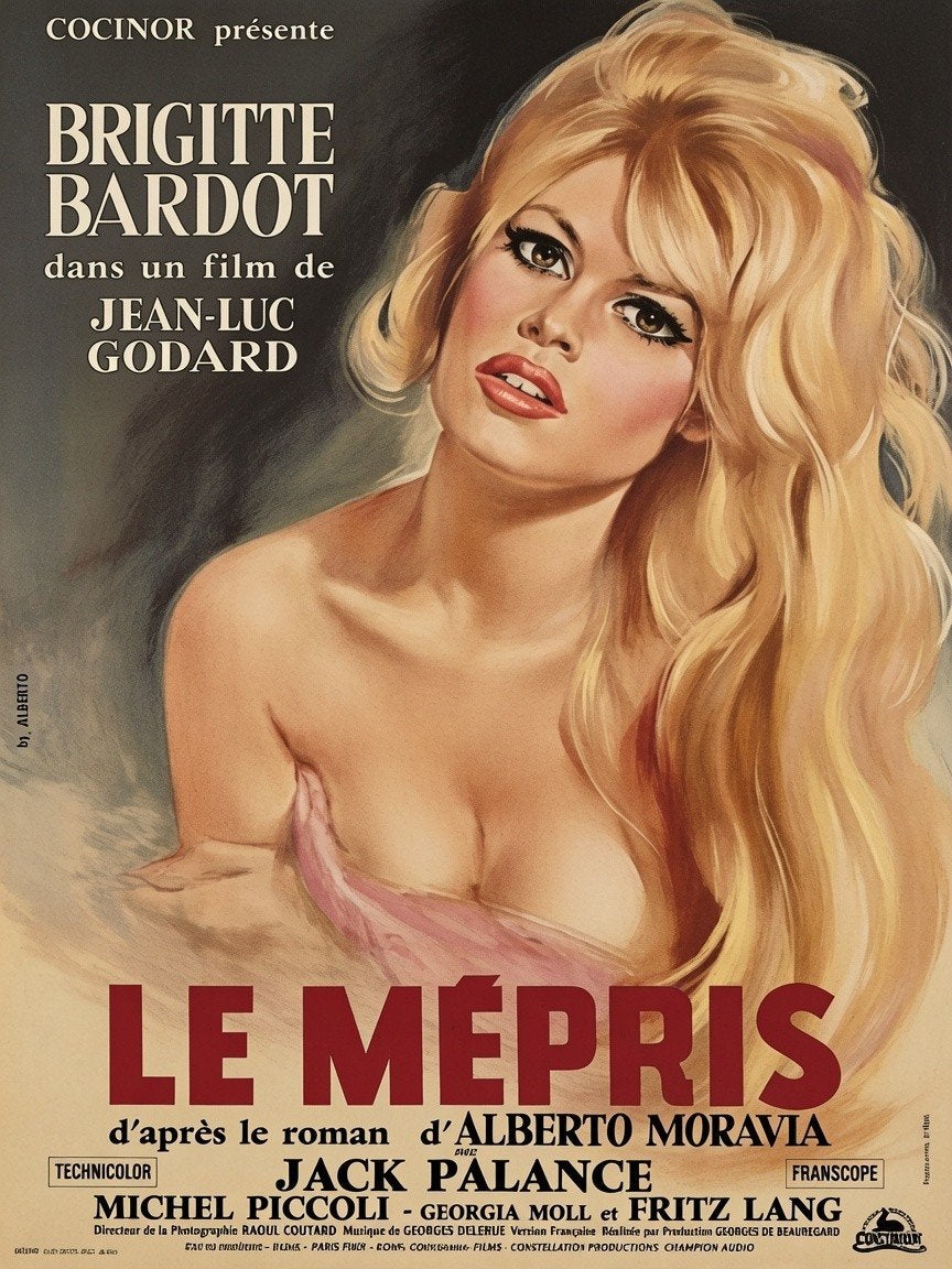 Poster Le Mépris (Contempt) - Brigitte Bardot, Ophalen of Verzenden, Nieuw, Deurposter of groter, Film en Tv