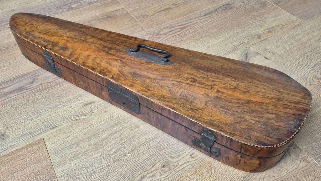 Antiek houten vioolkoffer (voor hele viool / 4/4), Ophalen of Verzenden, Gebruikt