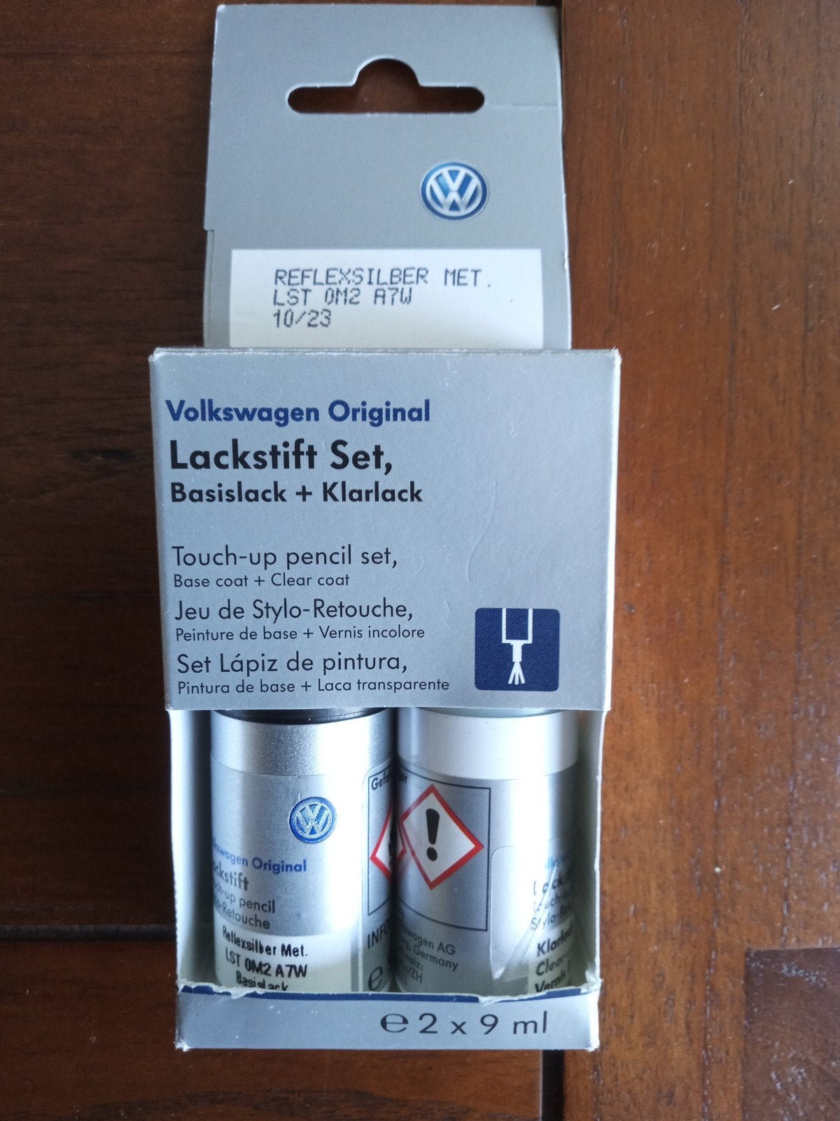 VW Lakstift Reflex Zilver Metallic + Blanke Lak (LST 0M2 A7W, Ophalen of Verzenden