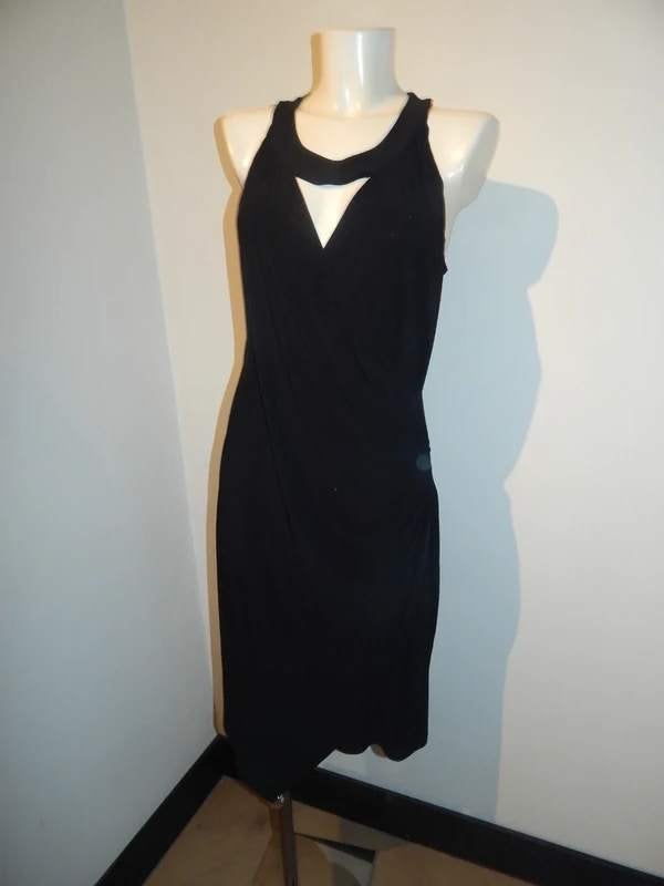 Joseph Ribkoff zwarte stretch jurk apart onderkant schuinD42, Kleding | Dames, Jurken, Verzenden, Zwart, Maat 42/44 (L), Joseph Ribkoff