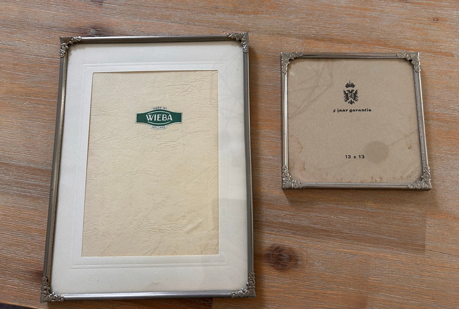 Oude verzilverde fotolijsten (Wieba), Audio, Tv en Foto, Fotografie | Fotolijsten, Gebruikt, Zilver, Zilver, Standaard fotolijst