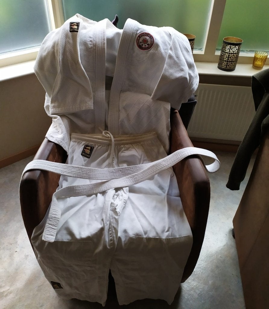 Judo pak Matsuru - Maat 8-10 jaar, Gebruikt, Maat XS of kleiner, Judo, Vechtsportpak
