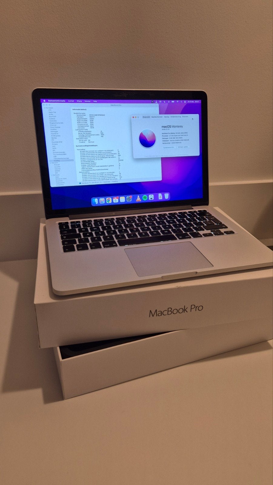 MacBook Pro 13 inch (Early 2015) - Als nieuw! (nieuwe accu!), Computers en Software, 256 GB, 2 tot 3 Ghz, Qwerty, 8 GB