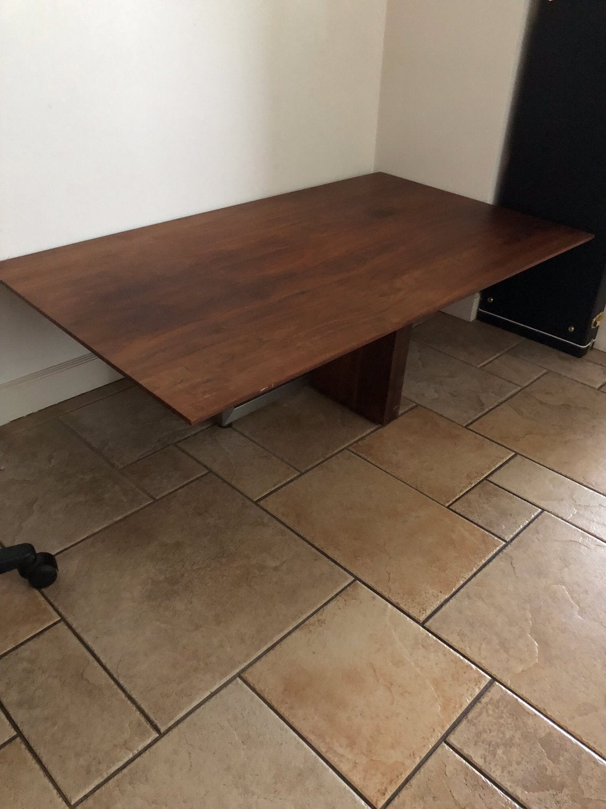 Salontafel notenhou notenmeubel met rvs mooi, Ophalen, 50 tot 100 cm, Zo goed als nieuw, Metaal