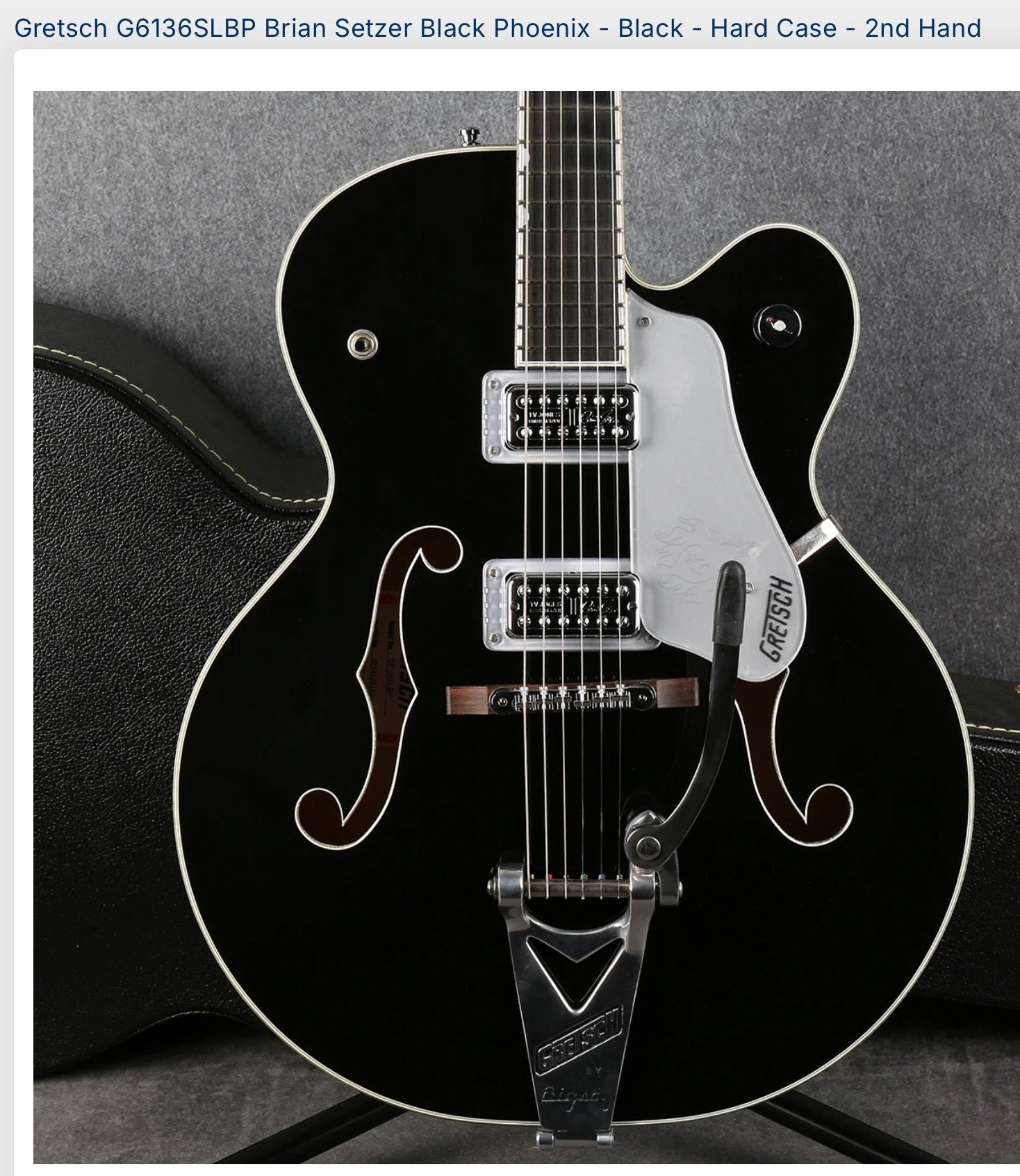 Gretsch Brian Setzer signature Black Phoenix G6136 Jaar 2009, Ophalen, Zo goed als nieuw, Hollow body, Overige merken