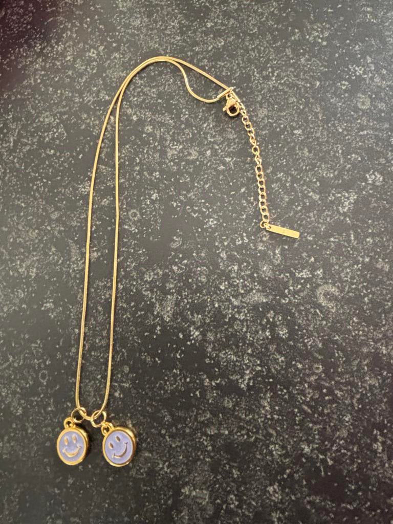 Ma Belle Ketting met Smiley Hangers - Goudkleurig, Ophalen of Verzenden, Zo goed als nieuw, Goud, Overige materialen