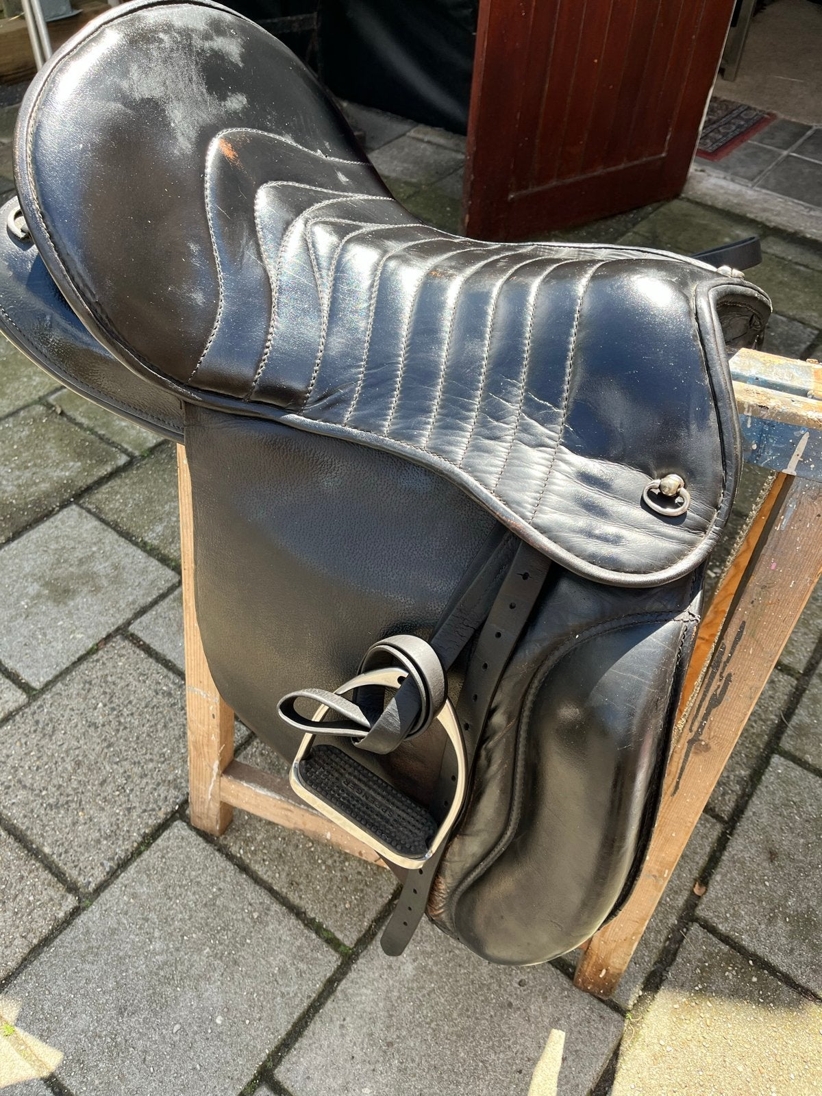 Strengen touw met leren stoot voor koudbloed, Ophalen of Verzenden