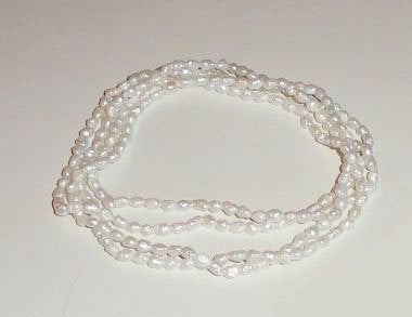 Parel streng ketting keshi wit, Ophalen of Verzenden, Nieuw, Kraal