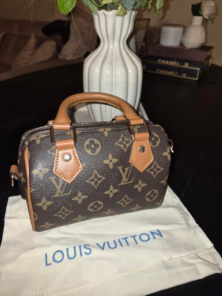 Louis Vuitton Speedy Nano Monogram met riem, Ophalen of Verzenden, Zo goed als nieuw, Bruin, Handtas