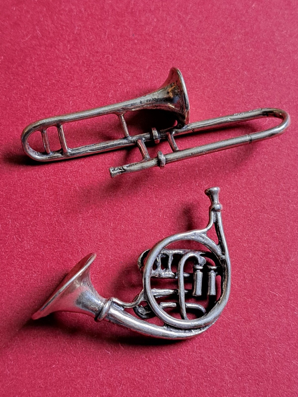 Zilveren miniaturen muziekinstrumenten, Ophalen of Verzenden, Zilver