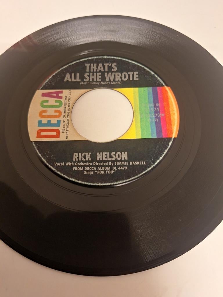Rick Nelson - That's all she wrote, 1963., Verzenden, 1960 - 1969, 7 inch, Rock-'n-Roll