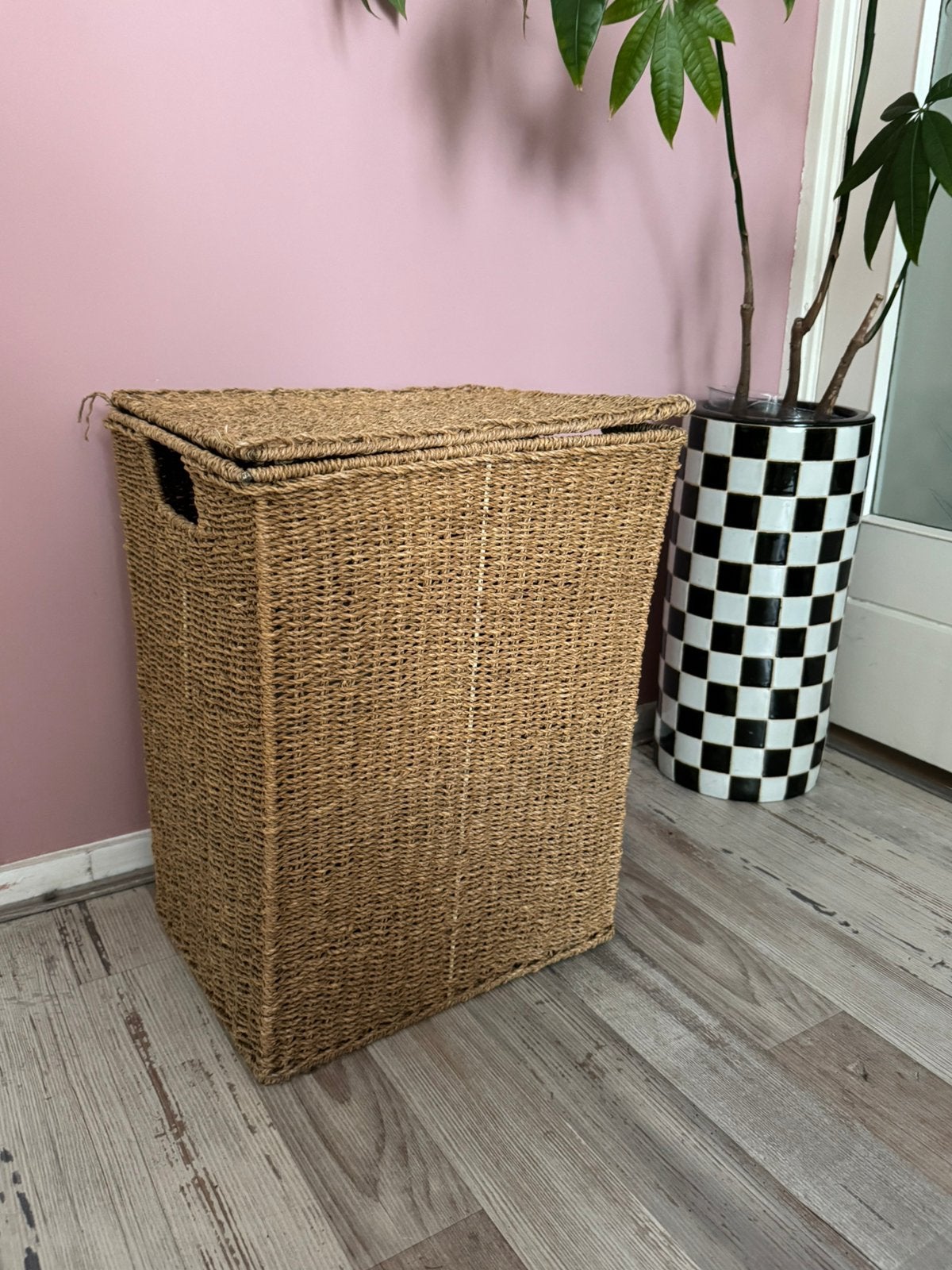 Wasmand van zeegras, Huis en Inrichting, Ophalen, Zo goed als nieuw, Rond, Riet