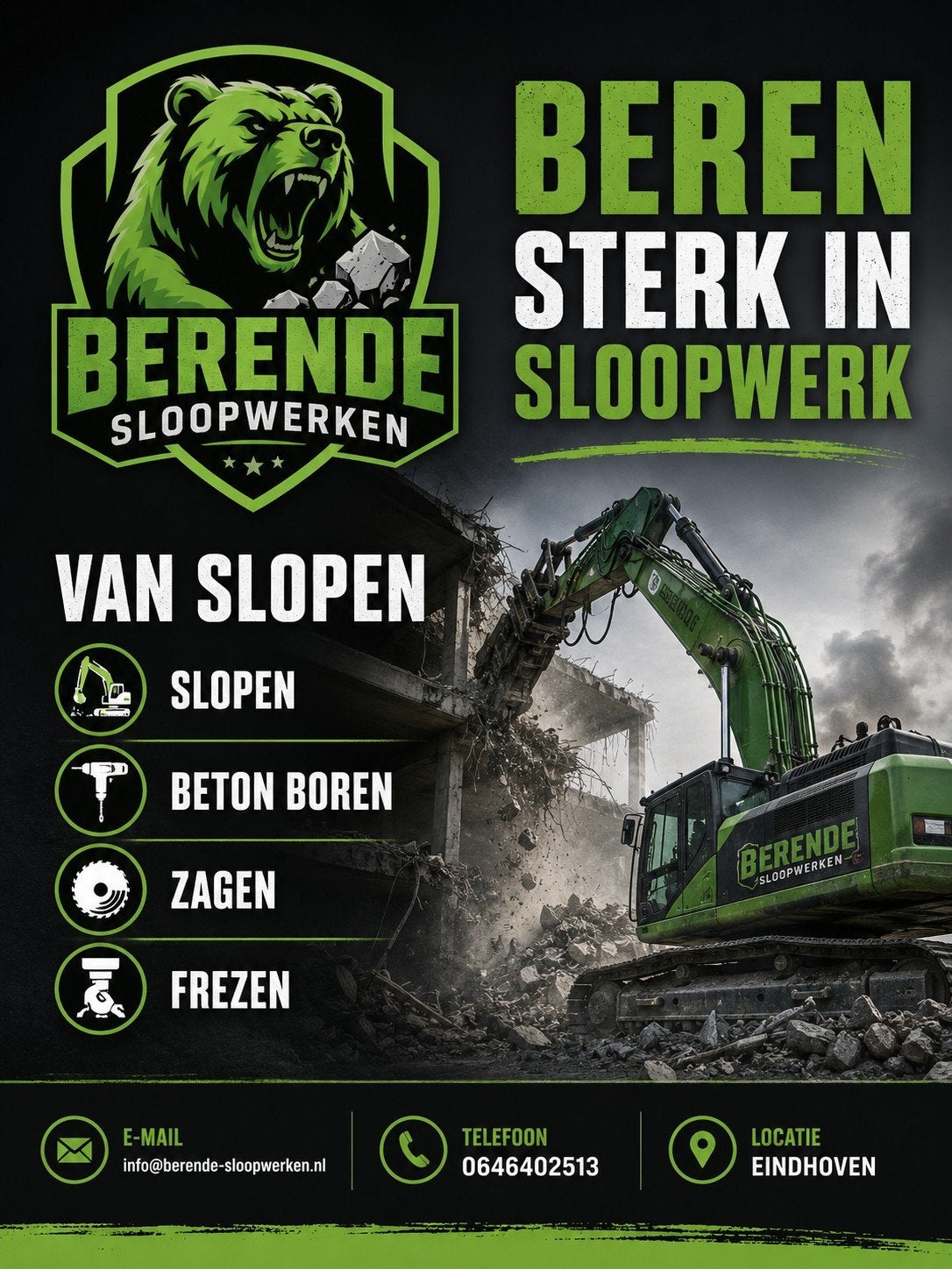 Berende sloopwerken beren sterk in sloopwerk