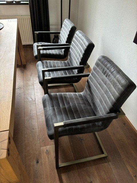 6 eetkamerstoelen, Ophalen, Gebruikt, Overige kleuren, Metaal