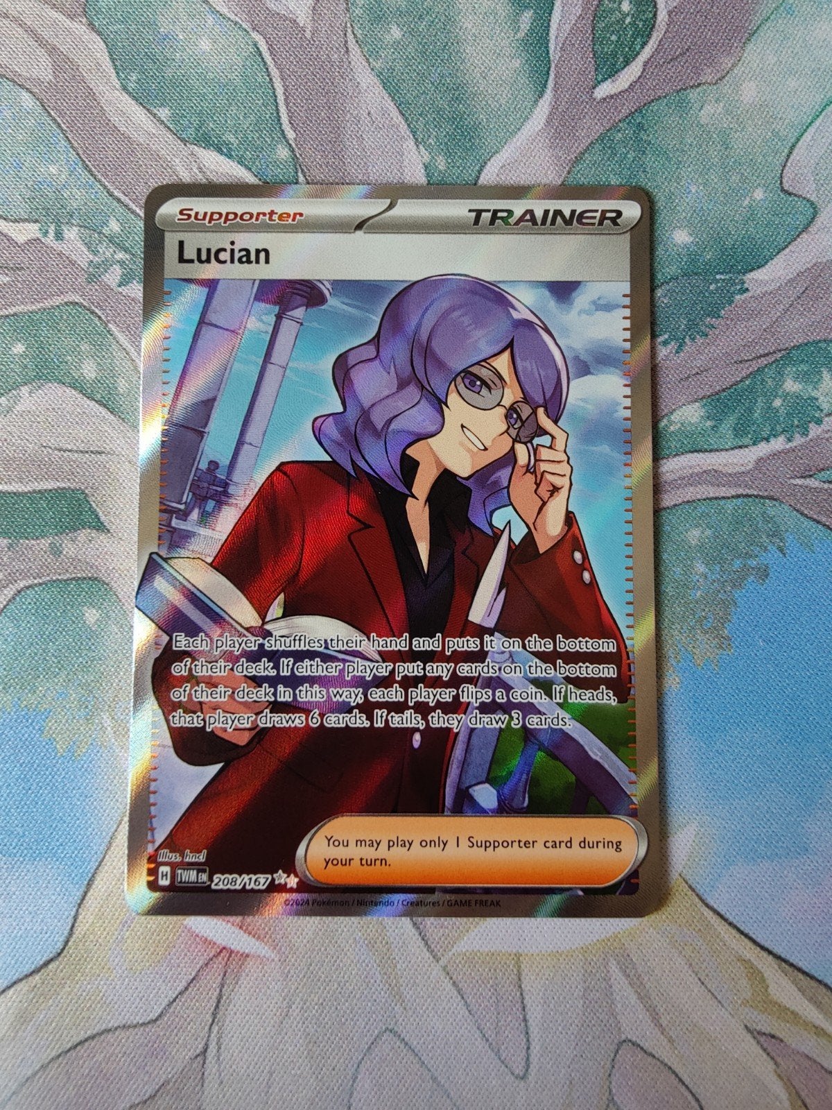 Pokemon twilight masquerade Lucian full art trainer 208/167, Ophalen of Verzenden, Nieuw, Losse kaart, Foil