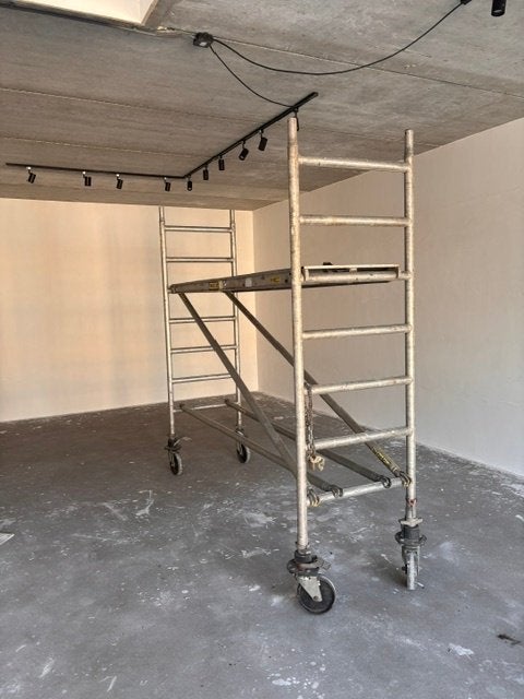 Aluminium  Steiger, Doe-het-zelf en Verbouw, Steigers, Ophalen, Gebruikt, Rolsteiger of Kamersteiger, 5 meter of hoger