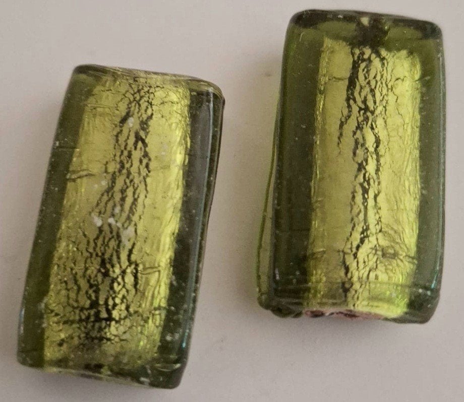 Groene silverfoil glad kralen 35x20 mm, Verzenden, Nieuw, Kraal