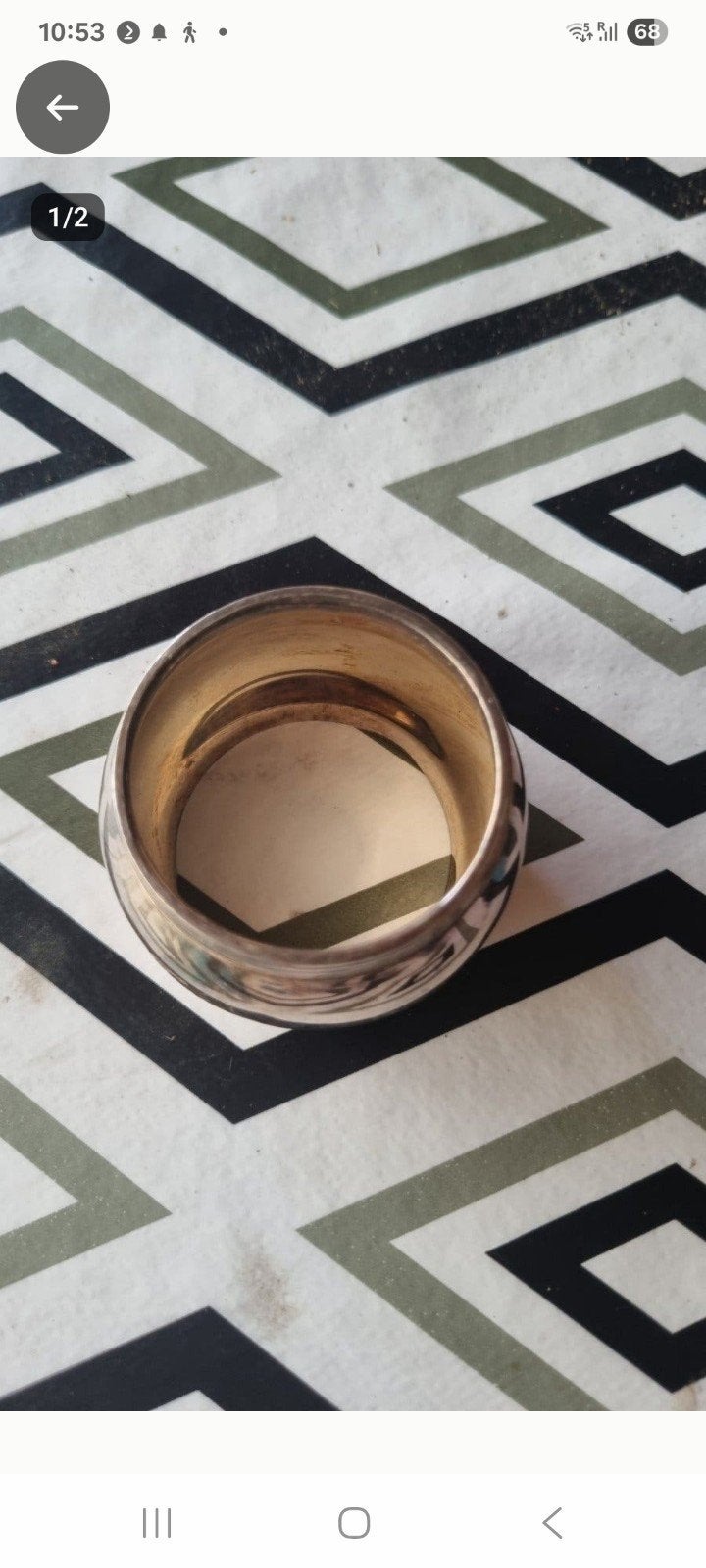 Vintage Zilverkleurige Servetring - Klassieke Elegantie, Ophalen of Verzenden, Gebruikt