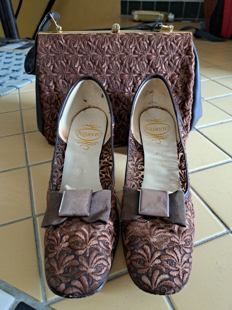 Prachtig jaren 50 vintage schoenen met bijpassende tas, Sieraden, Tassen en Uiterlijk, Tassen | Damestassen, Ophalen of Verzenden