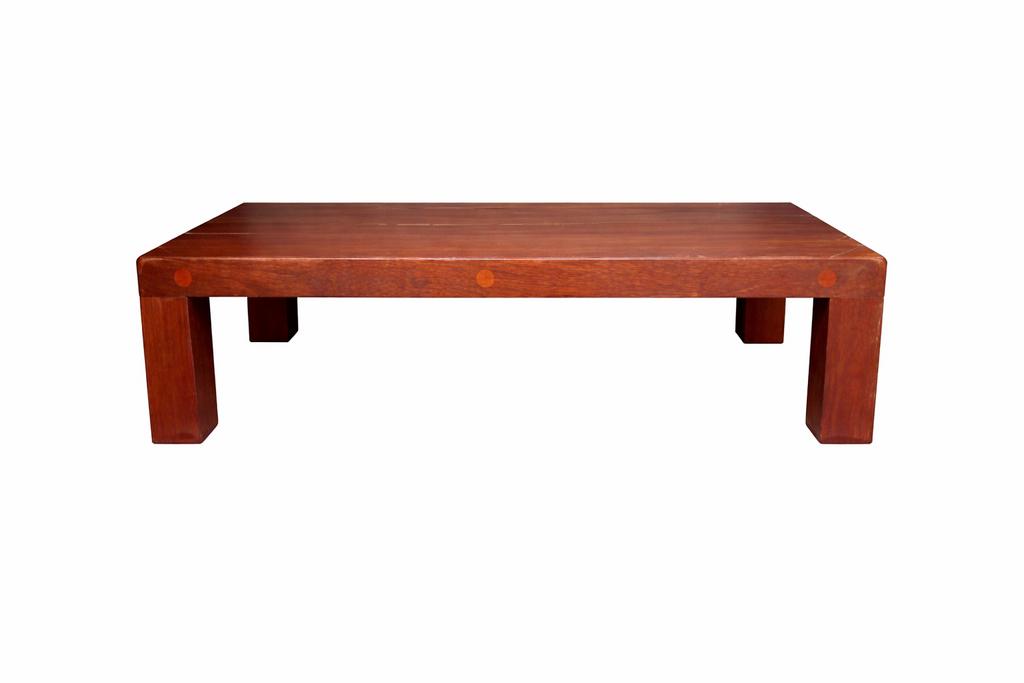 Zware houten salontafel - 37x74x124 cm merbau hout, Huis en Inrichting, Tafels | Salontafels, Gebruikt, 100 tot 150 cm, Minder dan 50 cm