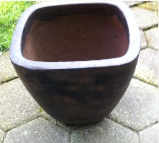 Bloempot steen bruin H 30 cm Br 30 cm, Steen, Rond, Ophalen of Verzenden, Zo goed als nieuw
