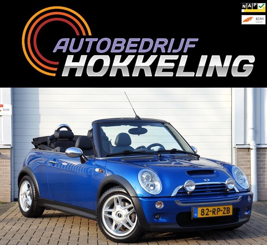 Mini Mini Cabrio 1.6 Cooper S Chili; Automaat+Xenon+Harman/K, Auto's, Gebruikt, Zwart, Cabriolet, Leder en Stof