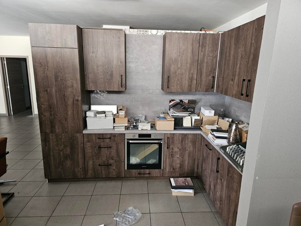 Nieuwe Showroom Keuken in L-opstelling - 295x185 cm, Bruin, Hoekkeuken, Nieuw, Ophalen of Verzenden
