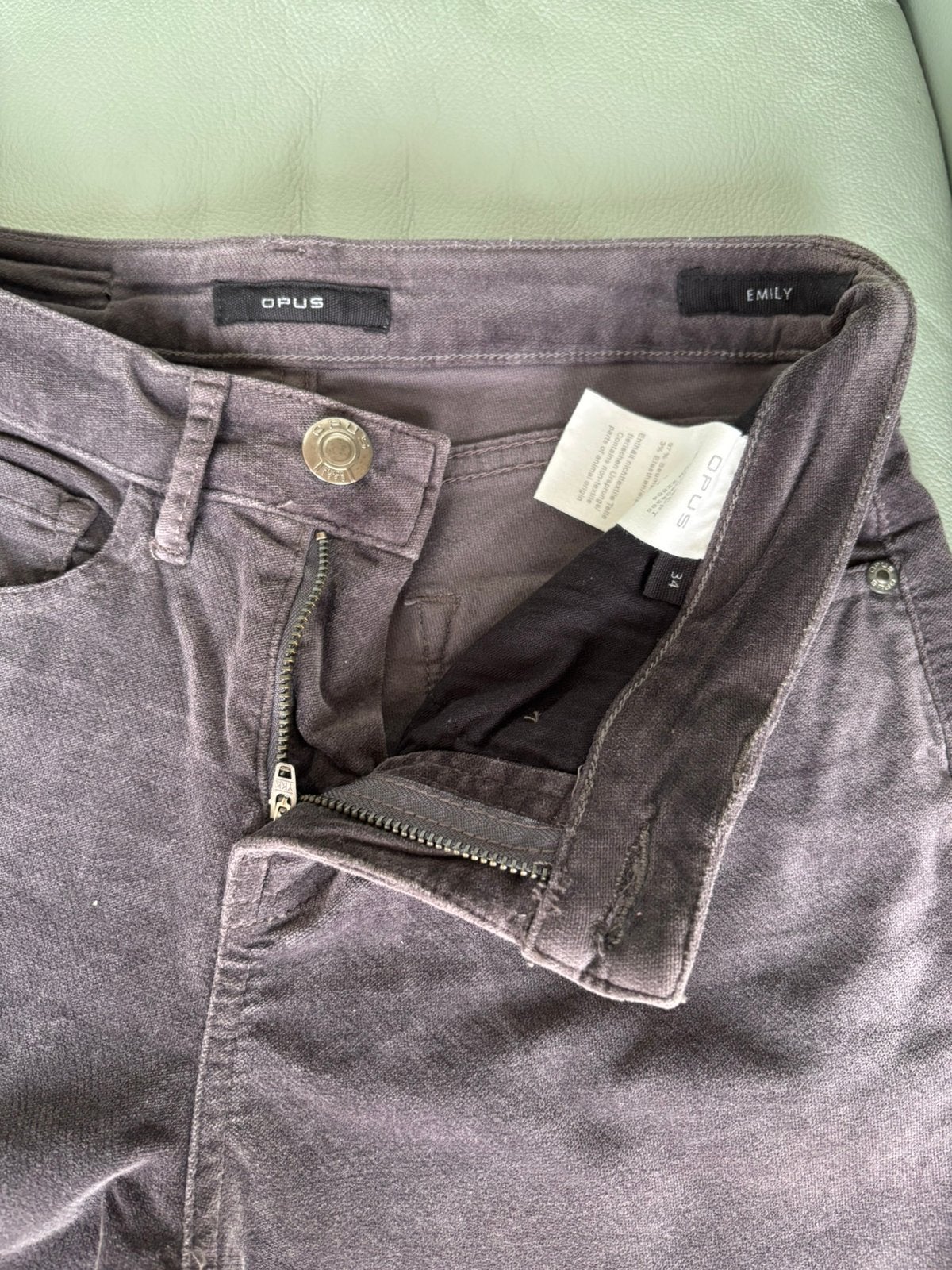 Opus emily soft fluwelen broek maat 34, Ophalen of Verzenden, Zo goed als nieuw, Maat 34 (XS) of kleiner, Grijs