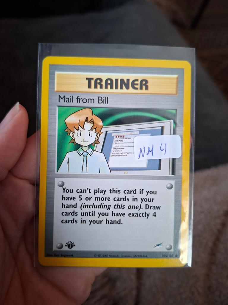 Pokémon Trainer Kaart: Mail from Bill (NM 4) Neo destiny, Ophalen of Verzenden, Zo goed als nieuw, Losse kaart