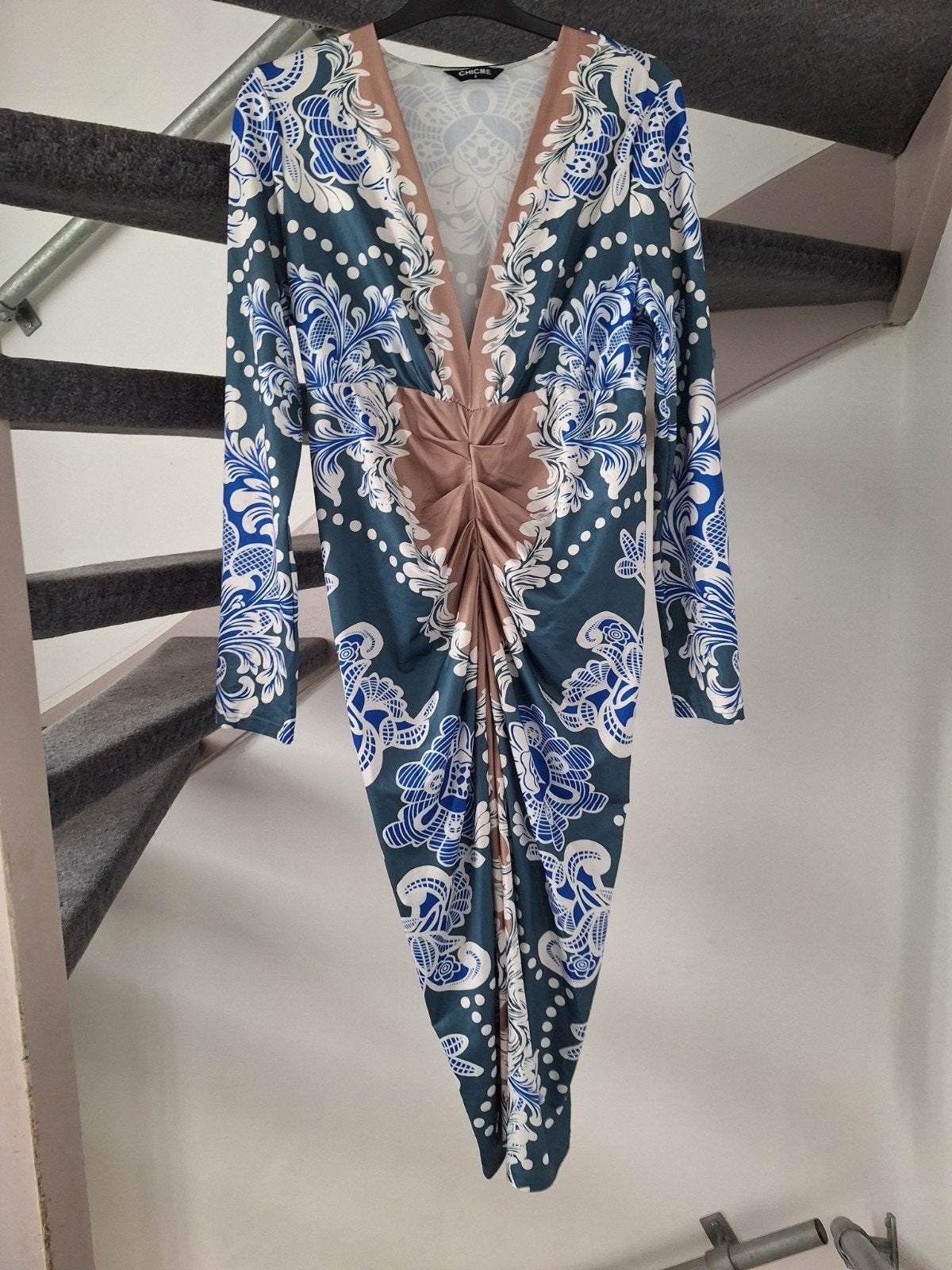 Nieuwe Chicme jurk met print, maat 42, Blauw, Maat 42/44 (L), Nieuw, Ophalen of Verzenden