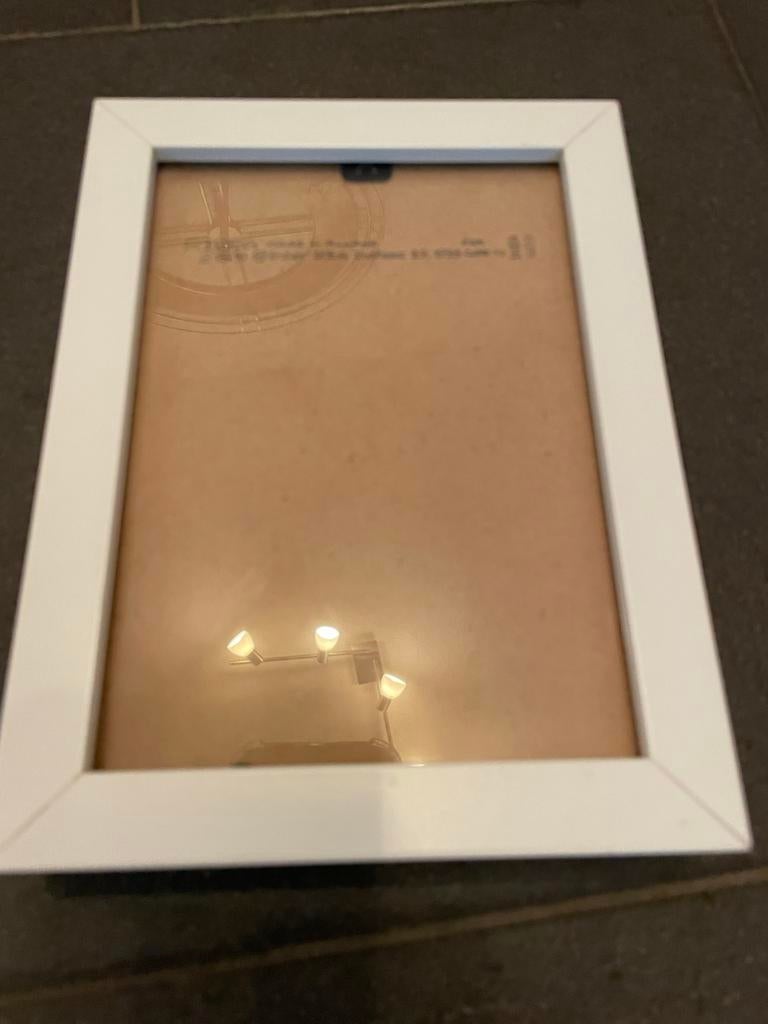 Witte fotolijst met LED-verlichting, Huis en Inrichting, Woonaccessoires | Lijsten, Ophalen, Zo goed als nieuw, Hout, Minder dan 50 cm