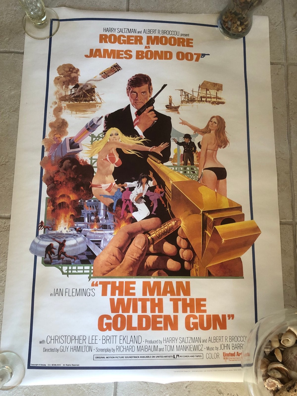 James Bond 007: The Man with the Golden Gun A1 Filmposter, Ophalen of Verzenden, A1 t/m A3, Film en Tv, Rechthoekig Staand