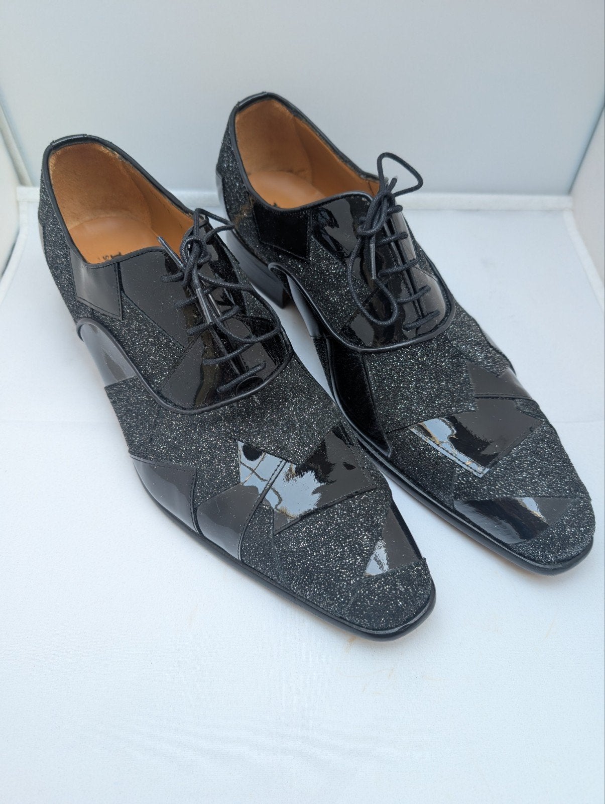 Exclusieve MiSte Herenschoenen Lak/Glitter maat 43 rek5, Mister, Zwart, Ophalen of Verzenden, Zo goed als nieuw