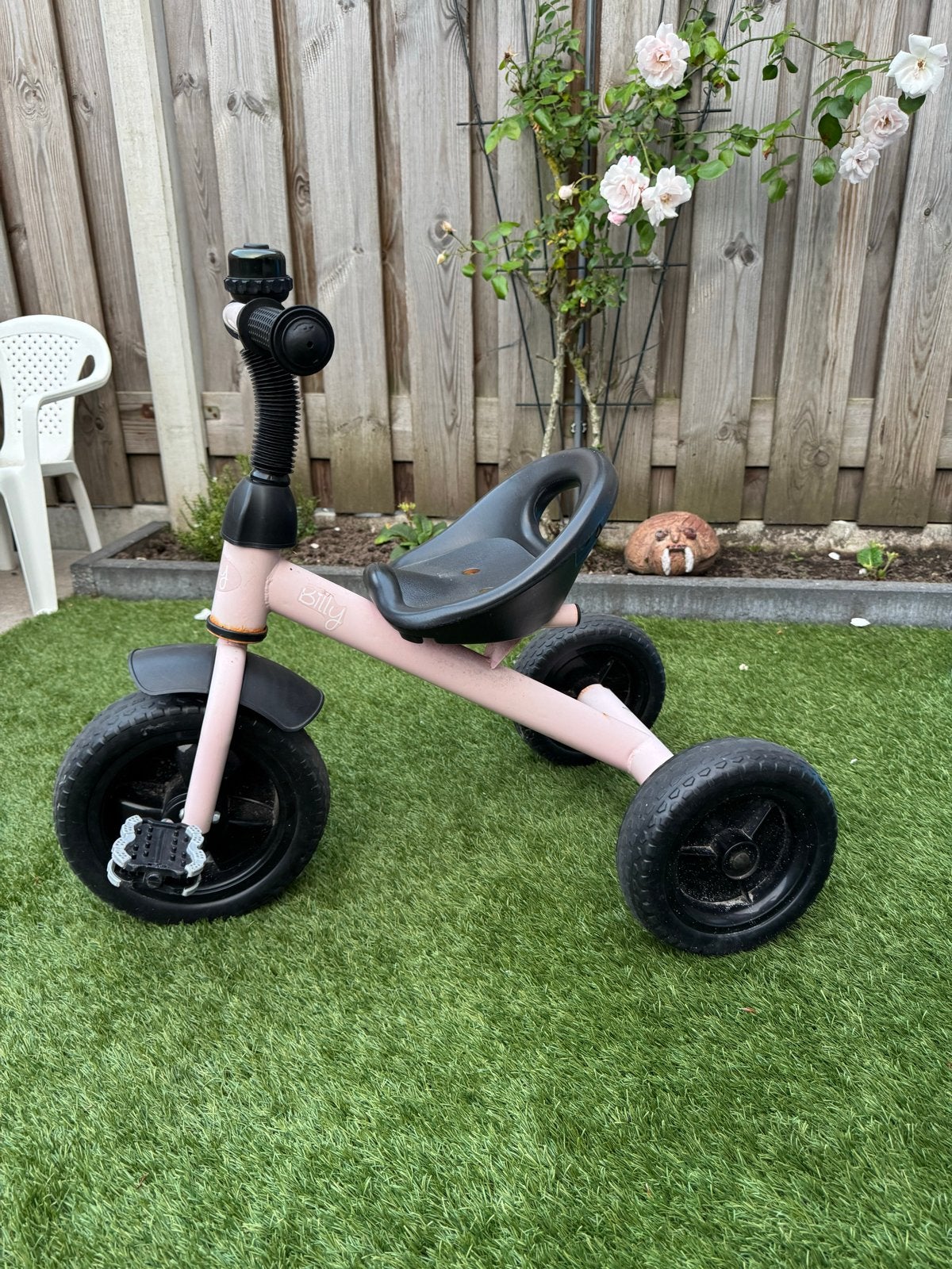 Roze Billy driewieler, Ophalen, Gebruikt