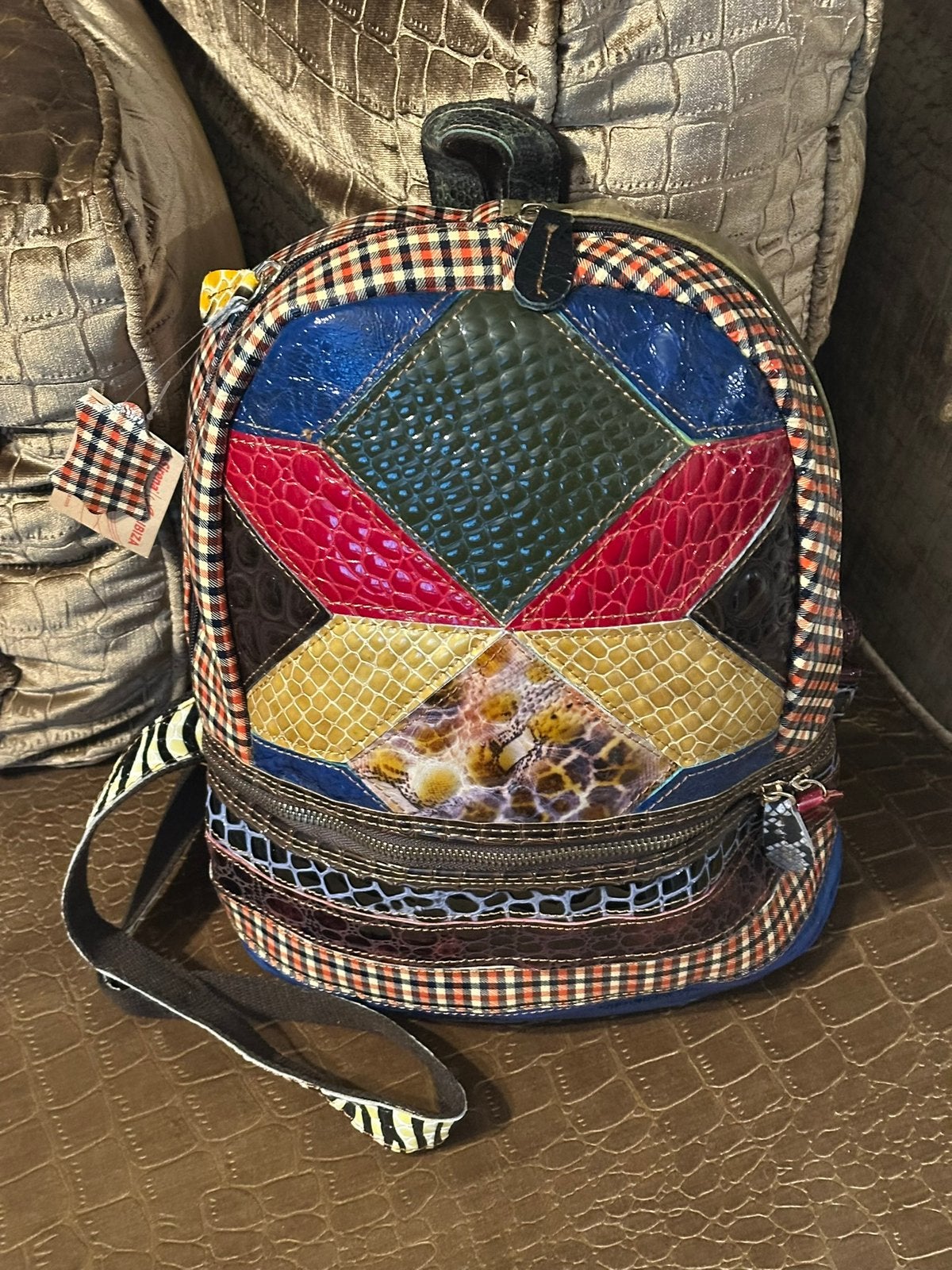 Leren crocodile kroko design rugtas backpack nieuw special, Ophalen of Verzenden, Zo goed als nieuw, Overige merken, 30 tot 45 cm