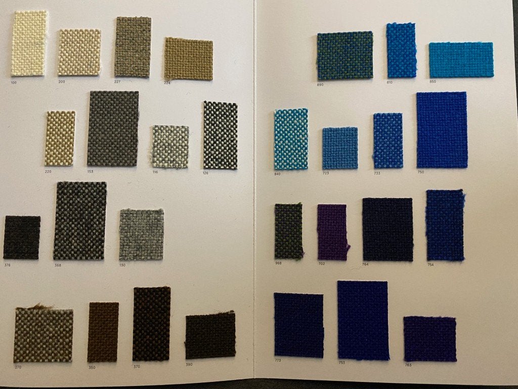 Origininele stalenkaarten van Kvadrat meubelstoffen (7x), Hobby en Vrije tijd, Wol, Meerkleurig, 120 cm of meer, Nieuw