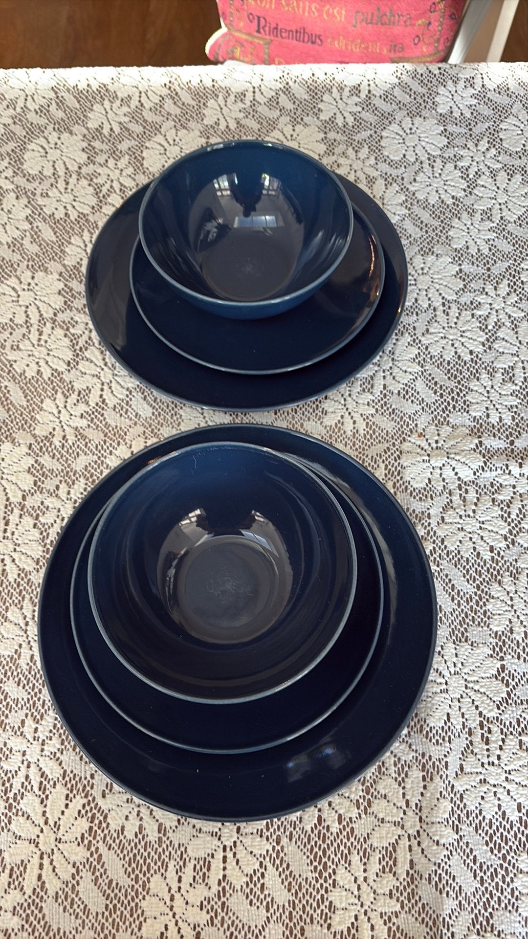 IKEA SERVIES 22610 diep blauw, Ophalen of Verzenden, Gebruikt, Overige stijlen, Kom(men)