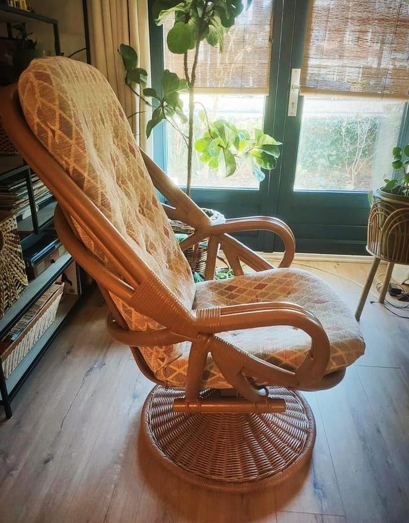 Prachtige Bamboe Lounge Stoel / Manou Stoel met Draaifunctie, Ophalen of Verzenden