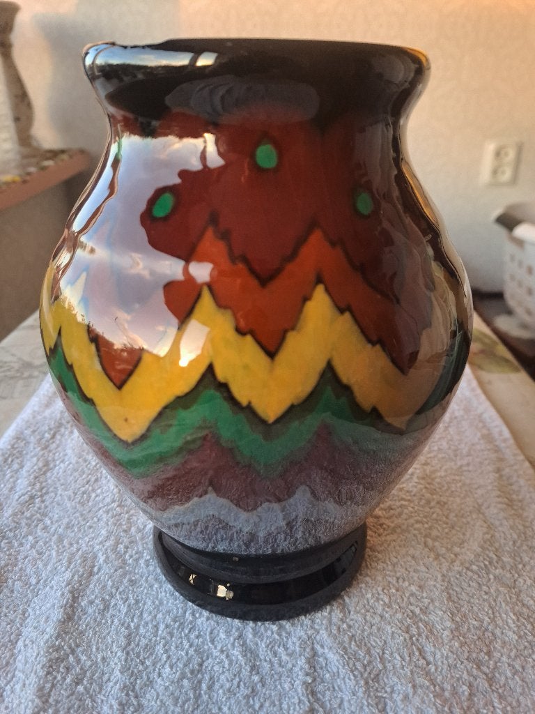 Vintage vaas gouds plateel, Radian Iris., Antiek en Kunst, Ophalen of Verzenden