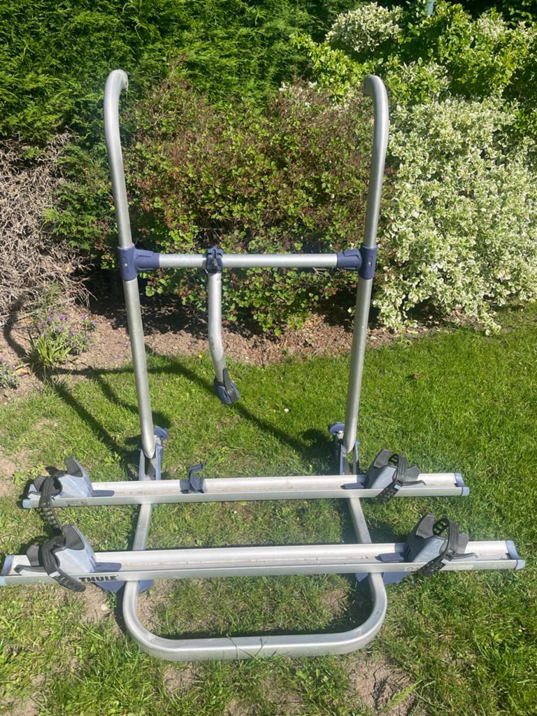 Thule fietsendrager voor caravan/camper, Ophalen, 2 fietsen, Gebruikt, Achterklepdrager