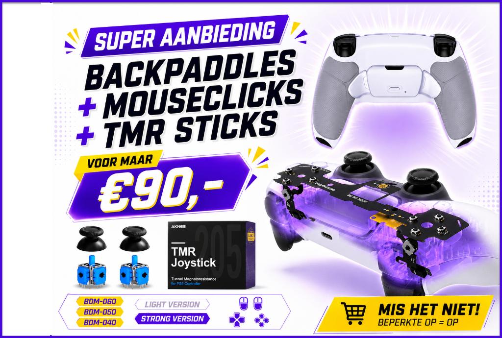 Ps5 Controller upgrade Backpaddles + Mouseclicks + TMR €90, Spelcomputers en Games, Ophalen of Verzenden, Nieuw, Controller, PlayStation 5