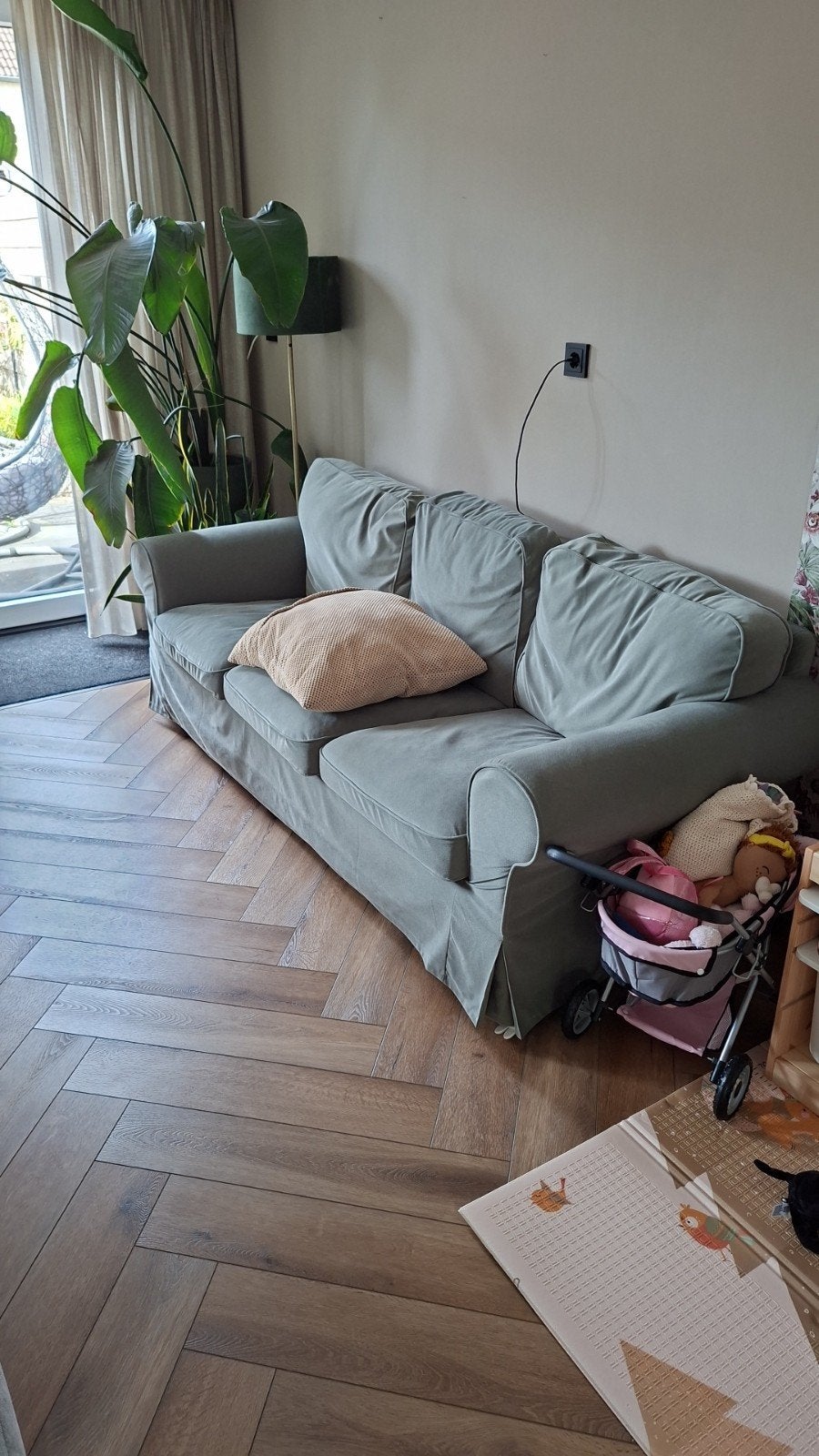 GRATIS! IKEA Ektorp 3-zitsbank, Ophalen, Gebruikt, Driepersoons, 75 tot 100 cm