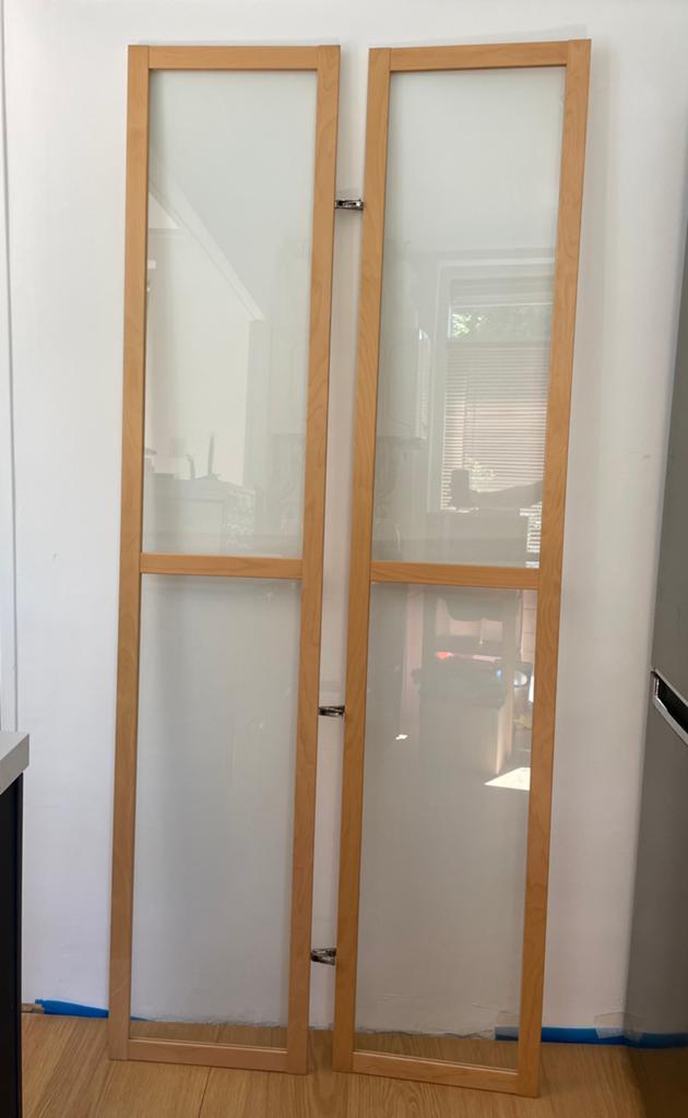 Glazen deuren voor Billy / Oxberg kast, Huis en Inrichting, Kasten | Boekenkasten, Ophalen, Minder dan 50 cm, Zo goed als nieuw