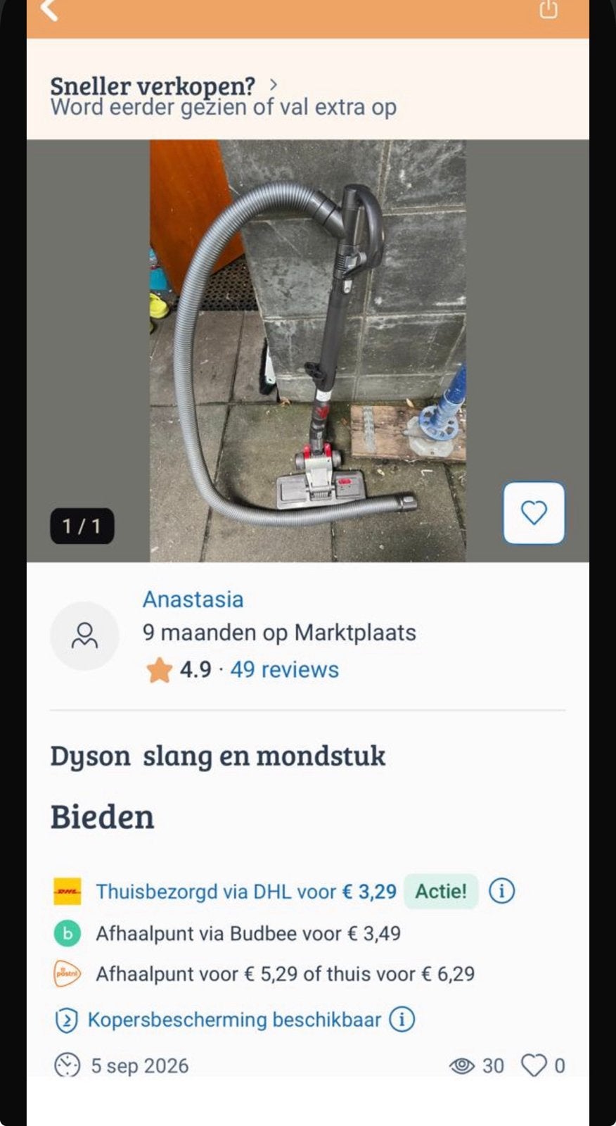 Dyson slang en mondstuk voor stofzuiger